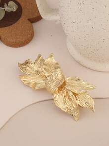 1pc Metal Exaggerated Large Leaf Spring Clip, Minimalist Versatile Ponytail Claw Clip For Women,Hair Barrettes - Multicolor - View 2