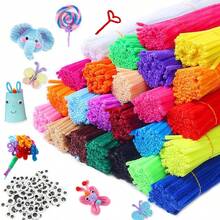 100pcs Mixed Color Soft Fiber Strands, Suitable For Handmade Decoration, Crafts And Project Making, Random Colors, Great For Flower & Animal Shapes - Mixed Colors 100pcs - View 6