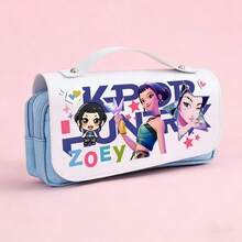 K-POP 3-Layer Pencil Case, Large Capacity Stationery Storage, Multi-Layer Pencil Case Suitable For Elementary And Middle School Students, With Cartoon Print, 3 Styles Available, Large Capacity - Single Piece - View 9