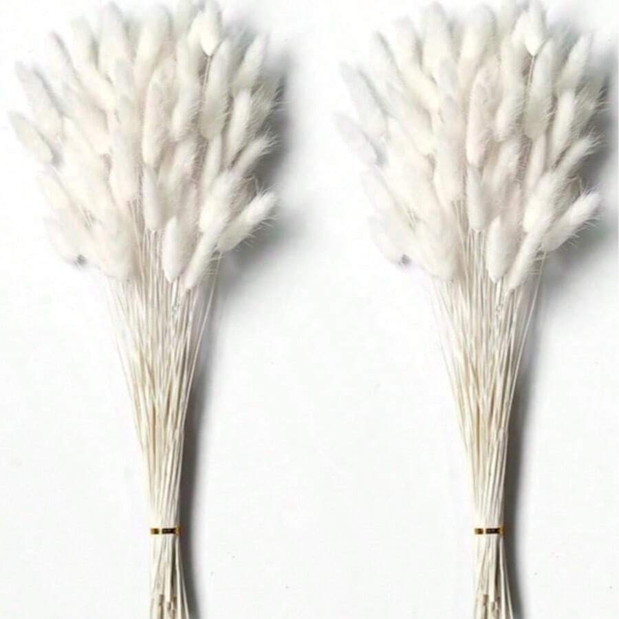 60/120/180/240支人造兔尾草,人造兔尾草花莖,適用於居家裝飾、婚禮裝飾、派對裝飾、DIY手工、攝影道具、主題裝飾 - 白色兔尾草 - 查看 1