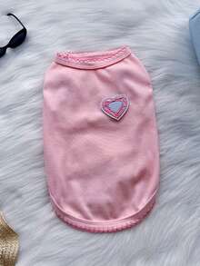 Vêtements pour chiens et chats de compagnie, simples et mignons, style doux, gilet pour petits chiens et chats, vêtements d'été, printemps et automne, vêtements pour animaux de petite race, violet et rose - Multicolore - Voir 20