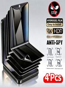 4片裝 Galaxy Z Flip 8/7/SE/6/5/4/3/Flip 8/Flip6/Flip5/Flip4/Flip3 全螢幕防窺防眩光水凝膠隱私螢幕保護貼 - 4 Pieces - 查看 13