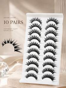 10 Pairs Fairy-Style False Eyelashes Set - Delicate Mixed Set For Natural Makeup, 0.05mm Thin Thickness, Curly Style For Cat Eye & Doll Eye Effect, 10-15mm Length - Suitable For Cosplay & Anime, Reusable For Beginners - View 3