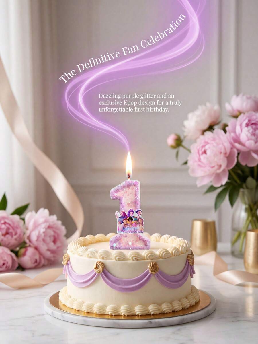 1 pieza Vela digital K-Pop DemonHunters, vela digital de cumpleaños con todos los personajes en rosa claro, pequeño regalo para fiestas, decoración de vela artesanal, disfraz de cumpleaños, vela digital de aniversario, adecuada para cualquier celebración de festival, pegatinas, escritorios, papelería, juegos - Dibujos animados - Ver 1