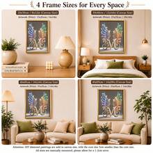 1 Piece 2D Flat Circular Full Diamond Canvas DIY Diamond Painting Set - Letter Wings Handmade Entry-Level Diamond Art Interior Decoration Enthusiasts' Ideal Choice, Perfect Gift For Multiple Scenes And Sizes, Frameless Selection - round diamond - View 2
