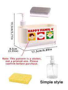 廚房皂液分裝瓶、洗手液分裝瓶、塑膠皂液海綿收納架(附海綿)、洗碗精分裝瓶、洗髮精沐浴乳分裝瓶、省空間廚房水槽洗碗收納盒,適用於居家清潔、廚房配件、廚房收納、浴室配件、清潔海綿、洗碗海綿、海綿刷 - 多色 - 查看 10