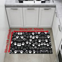 1 pieza, Decoración del hogar, Alfombra de barro de diatomeas con estampado de huella de pata, Fácil de limpiar, Impresión 3D rectangular, Adecuada para entrada, sala de estar, cocina, dormitorio, pasillo, baño, lavandería - Alfombra de poliéster, Adecuada para decoración del hogar interior y exterior - Multicolor - Ver 12