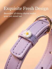 1pc Exquisite Handmade Dog Collar, Made Of Comfortable Microfiber Leather, Non-Choking Dog Supplies, Multi-Size Adjustable Neck Circumference, Sturdy Metal Buckle, Cute Pet Fashion Accessory For Cats And Dogs - Multicolor - View 4