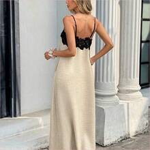 Women Long Dresses - Apricot - View 3