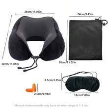 Travel Neck Pillow U-Shaped Pillow Portable Pillow Airplane Pillow Car Pillow Office Nap Pillow - Blue - View 6