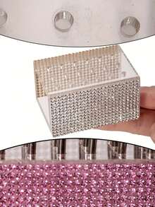 1pc Rhinestone Acrylic Polishing Head Box, 18-Hole AB Color Rhinestone Inlaid Acrylic Polishing Head Box, Used For Storing And Displaying Nail Drill Bits, Dust-Proof Tool Storage Box, Suitable For Nail Art Techniques - Multicolor - View 11