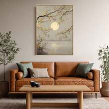 Peinture décorative de style nordique japonais aux tons neutres, peinture murale décorative de style zen wabi-sabi japonais, convient pour la maison ou le bureau - 111 - Voir 5