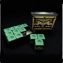 Professional Billiards Table Low-Dust Chalk Reduces Trouble, Suitable For Tournaments And Home Use Billiards Table Accessories (Green/Light Gray Box Of 12 Pieces) - Green - View 1