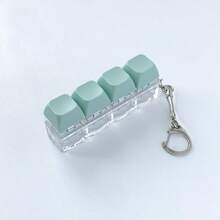 1pc 4-Key Keyboard Pendant Stress Relief Toy, Finger Keyboard Toy, Multiple Colors Available, Relieve Stress, Neutral Style Keychain Pendant Decoration, Adult & Teen Sensory Toy, Fun Desk Decor - Multicolor - View 16