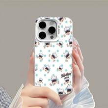 Patrón divertido blanco y azul de Gojofunda de teléfono Fundas compatibles con ,Apple,VIVO,OPPO,,, y Honor.Fabricadas en silicona TPU,ofrecen protección contra golpes y caídas. - Blanco - Ver 4