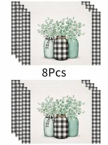 1pc Linen Placemat, Breakfast Mat, Coffee Mat, Coaster, Bowl & Plate Mat, Kitchen Accessory, Easy To Clean Placemat, Suitable For Home, Restaurant, Restaurant Decor, Holiday Gift, Gift For Friends, Multi-Piece Set - Multicolor - View 15