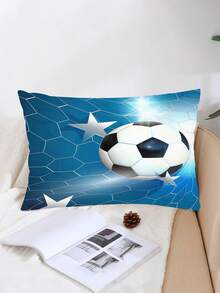 2/3PCS Blue Background Football Star Printed Children'S Bed Sheet, Sports Style Polyester Material Bed Sheet, 30cm High Fully Wrapped Edge Non Slip Bed Cover, Skin Friendly, Breathable And Machine Washable, Suitable For Daily Use In Boys' Rooms And Bedrooms - Multicolor - View 5