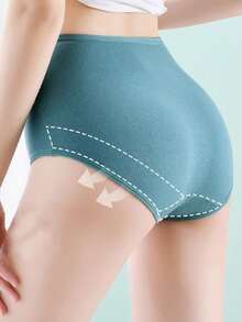 4件組女款高腰收腹內褲，純棉抗菌透氣女士內褲 - 彩色 - 查看 2