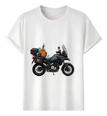 Muscle Freaks Monster Motorcycle Biker Style T-Shirt - White - View 1