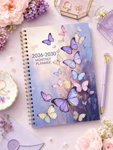 1本 2026-2030 女性月計畫筆記本，A5 60個月月計畫週計畫日計畫日曆手帳本 2027，適用教師、學生與居家使用，返校用品、辦公桌配件、居家必需品 - A5 - 查看 3