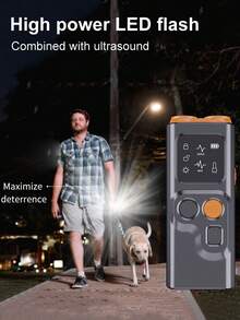 New Ultrasonic Dual-Head Dog Repeller, Portable Dog Trainer, Anti-Barking Device, With 2 Different Ultrasonic Modes, High-Power LED Flashing Light, Suitable For Various Dog Breeds, Effectively Stimulates Dog's Hearing To Make Them Feel Afraid - Multicolor - View 7
