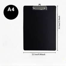 Caja de archivos A4 grande con ranura para bolígrafo, caja de almacenamiento de archivos de escritorio de plástico con tablero de escritura, diseño todo en uno - negro - Ver 10