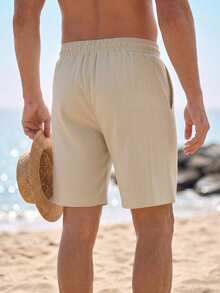 Men's Casual Shorts, Comfortable Breathable Pleated Pants - Khaki - View 2