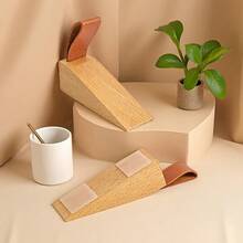 1pc Solid Wood Door Stopper Door Blocker Raised Creative Anti-Closing Door Wedge Bedroom Mobile Top Door Wooden Anti-Collision Door Stopper With Non-Slip Pad Door Stopper RV Camping Essential Soft Dumpling Kitchen Kitchen Organizer Door Gap Draft Stopper Door Lock Stop - Multicolor - View 6
