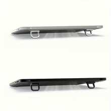 1 Set Soporte para portátil ajustable de 2 velocidades, soporte de computadora con enfriador, base portátil plegable elevada, invisible, plegable, soporte ergonómico de escritorio, adecuado para portátiles de 10-18 pulgadas, tabletas, teclados y teléfonos - Material de aleación de aluminio - aleación de aluminio - Ver 9