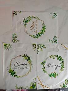 Bolsas de regalo para llevar (60/50/30/20/10 unidades), ideales para bodas, fiestas, cumpleaños y otras ocasiones; bolsas de regalo con flores secas de eucalipto verde, bolsos de mano portátiles y bolsas de almacenamiento para el hogar. - A - Ver 9