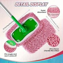Floor Mop Pad, Washable Wetland Board Cloth, Very Suitable For Floor Cleaning, Reusable, Ultra-Fine Fiber Wet Dry Dual-Use Floor Cloth - A - View 6