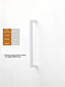 1pc Minimalist Square Cabinet Handle, Modern Drawer Pull Hardware, Suitable For Kitchen, Bathroom, Wardrobe Doors - Multicolor - View 8