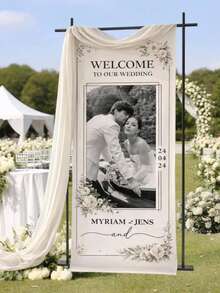 Customized Wedding Welcome Sign, Wedding Fabric Welcome Banner, Modern Wedding Welcome Banner, Customized Fabric Wedding Banner, Boho Wedding, Bridal Shower Sign, Personalized Name Wedding Sign, Minimalist Welcome Sign, Fabric Welcome Banner, Wedding Decor, Customized Fabric Wedding Sign, Personalized Party Decor, Minimalist Sign, Fabric Sign, Wedding Welcome Sign, 3 Fabric Options For Banner, Personalized Party Decor, Minimalist Sign, Fabric Sign, Wedding Welcome Sign - Multicolor - View 5