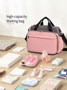 1pc Oxford Cloth Large Capacity Diaper Bag, Multifunctional Maternity Handbag, Crossbody Bag, Suitable For Travel And Storage - Black - View 13