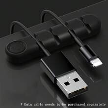 1pc ~2pcs Desktop Fixed Cable Organizer Silicone Wire Management Storage Cable Holder Self-Adhesive Cable Winder Data Cable Tangle Organizer - Multicolor - View 7