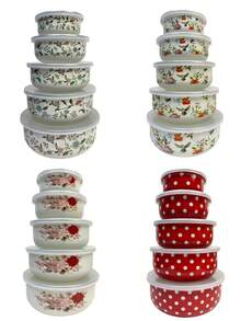 Set 5 Mangkuk Enamel Multifungsi, Cocok untuk Sayuran, Buah-buahan, Salad, dan Persiapan Oatmeal, Cocok untuk Dapur Rumah, Berkemah di Luar Ruangan, Dapat Disimpan di Kulkas sebagai Mangkuk Penjaga Kesegaran, Mangkuk Penyimpanan yang Dapat Ditumpuk dengan Tutup, Hadiah Kembali ke Sekolah - View 12