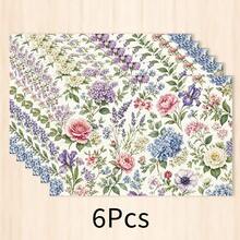 1pc Floral Pattern Linen Placemat, Breakfast Mat, Coffee Mat, Cup Coaster, Bowl & Plate Mat, Kitchen Accessory, Easy To Clean, Suitable For Home, Restaurant, Restaurant Decor, Holiday Gift, Gift For Friends, Multi-Piece Set - Multicolor - View 20