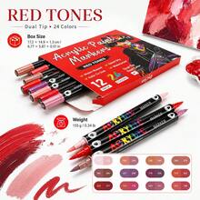 1pc 24/48/72/96/120/168/192/240 Colors Dual-Tip Dual-Color Marker Pen, Acrylic Paint Pen For Glass Painting, Layering Colors, Art Students & Professionals - Multicolor - View 11