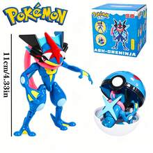 pokemon 灰斑忍者寶可夢可變形大球模型，動態風格動作玩具，水屬性+惡屬性動漫收藏品，互動式可變形模型，塑膠公仔，適合粉絲與收藏家的完美禮物，酷炫桌面擺飾 - 彩色 - 查看 2