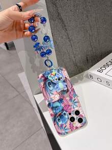 Disney Has Authorized, Phone Case - Chain Set, The Stitch Lilo & Stitch 3D Phone Case Plus A Silicone 3D Stitch Bracelet With Metallic Ring Removable Bracelet, Stitch And Angel Pattern, Compatible With Iphone17/16/15/14/13/12/11/XS/XR/X Plus Pro Max, A Stylish Cartoon Phone Case, The Perfect Gift Choice, Phone Protection, Durable Phone Cover, Great Gift For Friends And Family. - trắng - Xem 3