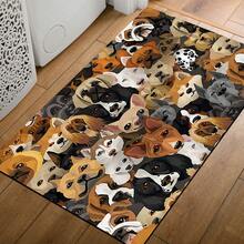 1pc, Home Decor, Puppy Pattern Print, Diatomaceous Earth Rug, Easy To Clean, 3D Print Rectangular, Suitable For Doorway, Living Room, Kitchen, Bedroom, Hallway, Bathroom, Laundry Room - Polyester Rug, Suitable For Indoor And Outdoor Home Decor - Multicolor - View 5