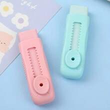 2pcs Macaron Color Retractable Erasers, Ergonomic Handle - Macaron Art Design, Suitable For Exams, Writing And Drawing - High-Quality Erasers For Students And Artists, Exam Correction Tool, Smooth Use, Birthday Gift, Christmas, New Year Gift - Macaron Eraser - View 5