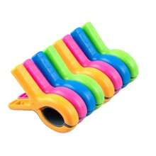 4pcs Colorful Windproof No-Mark Clothes Drying Clips, Suitable For Clothes, Shoes And Socks, Perfect For Use On Beach, Swimming Pool Or Cruise Ship Chairs, Windproof And Waterproof - Upgraded Version - View 5