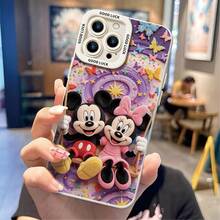 Disney Mickey & Minnie Mouse Shockproof Phone Case, Plush‑Style Butterfly Star Rainbow Swing Pattern, Compatible With IPhone 17,16,15,14,13,12,11 Pro, Pro Max, Plus, Perfect Gift For Birthday, Holiday, Valentine's Day For Family, Friends, Boyfriend & Girlfriend - 白色 - 查看 2