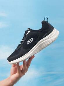 Skechers FLECTION 3.0 男士系带休闲运动鞋，减震跑步鞋，适合慢跑、旅行、日常休闲户外穿着，8790357 - 黑色 - 查看 3