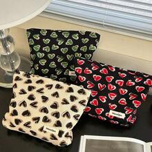 Black, Green, Red, Romantic Love Makeup Bag, Large Capacity Multifunctional Toiletry Bag, Outdoor Makeup Repair, Performance Makeup, Makeup Brushing, Lipstick Makeup, Convenient Storage Bag, Commuting Vacation Travel Makeup Bag - Multicolor - View 2