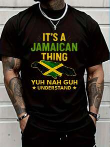 100% Cotton Wah Gwaan Jamaica Flag Jamaican Pride Reggae Vacation TShirt T-Shirt Women's Men Graphic Tee - 黑色2 - 查看 1