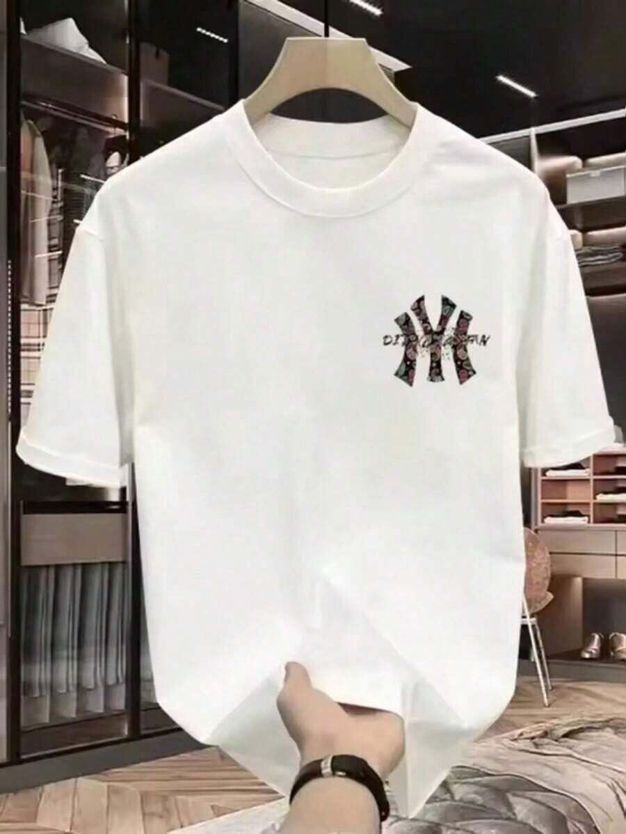 Unisex basic color MEGA logo en camiseta ajustada - Blanco - Ver 1