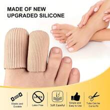 2pcs S M L Toe And Finger Protectors, Silicone Toe Caps With Closed Surface Fabric Cover, Prevent Friction, Blisters And Ingrown Toenails, Unisex - A - View 7