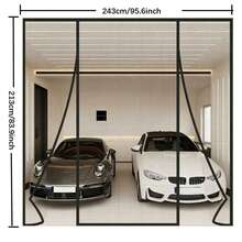 Sommer 3-Panel 2-Türige Schwarze Glasfaser Magnetische Fliegengittertür, Ohne Bohren Installation, Anti-Mücken Atmungsaktive Magnetische Netz Türvorhang Für Zuhause, Garage, Balkon, Wohnzimmer, Esszimmer, Küche, Schlafzimmer, Heimdekoration - Drei Teile doppelwandiges, schwarzes Fiberglas - Übersicht 5
